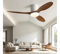 Ventilatore Soffitto Minimalista Con/Senza Luce LED,Silenzioso Tutto L'anno