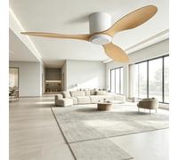 Ventilatore Soffitto Minimalista Con/Senza Luce LED,Silenzioso Tutto L'anno