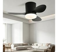 Ventilatore Soffitto Minimalista Con/Senza Luce LED,Silenzioso Tutto L'anno