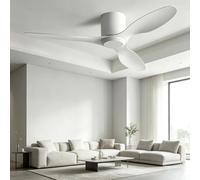Ventilatore Soffitto Minimalista Con/Senza Luce LED,Silenzioso Tutto L'anno