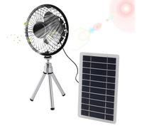 Ventilatore solare all'aperto: ventilatore di raffreddamento USB ricaricabile, pannello solare leggero | Attrezzature di ventilazione portatile Motore silenzioso, compatto flusso d'aria multiuso per