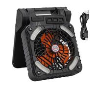 Ventilatore solare da campeggio, ventilatore portatile ad energia solare, ventilatore di raffreddamento portatile, ventilatore da tavolo portatile ricaricabile 10000mAh con 4 velocità di vento e 3
