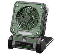Ventilatore solare portatile per campeggio, lanterna esterna ricaricabile USB con forte flusso d'aria, verde (verde)