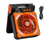 Ventilatore solare portatile, ventilatore da campeggio solare, ventilatori da tenda con luci, ventilatore da scrivania portatile ricaricabile da 10000 mAh con 4 velocità di vento e 3 livelli di luce
