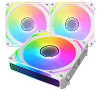 Ventilatore supplementare 3x120mm ARGB 2000RPM bianco con Hub e cavi modulari