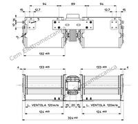 Ventilatore tangenziale doppia ventola stufa pellet termo camino doppio ventole