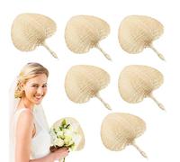 Ventilatore tascabile manuale - ventilatore a mano Raffia - Foglie di palma Fabille manuale alla rinfusa | Forniture di raffreddamento a tessitura in stile cinese, decorazione da tavolo all'aperto di