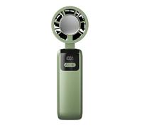 Ventilatore tenuto in mano portatile, Ventilatore portatile portatile, con compressore di raffreddamento, 100 velocità, ricaricabile, 2000 mAh, piccolo ventilatore tascabile da viaggio estivo.(Green)