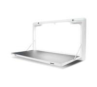 Ventilatore Tetto Camper, Tavolo pieghevole RV Out bianco/nero, tavolo da pranzo esterno montato sul rimorchio, tavolo pieghevole laterale esterno(White with led)