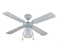 Ventilatore Tipo Legno Bianco da Soffitto 1 Luce Ø 107 mm cm Vinco