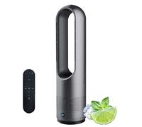 Ventilatore Torre Telecomando Caldo Freddo Senza Pale 18" 8velocità Oscillazione di 80°Timer Ore Display LED circolazione dell'Aria Portatile casa Ufficio Bianco