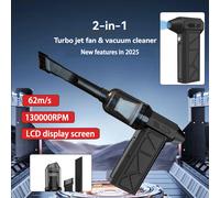 Ventilatore turbo elettrico a getto con motore brushless 2 in 1 e aspirapolvere portatile Ventilatore turbo violento ad alta velocità USB ricaricabile potente