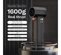 Ventilatore turbo portatile Booster con illuminazione a LED, potente ventilatore d'aria, senza spazzole, durevole, ad alta velocità, potente, 4000 mA, 1600 G