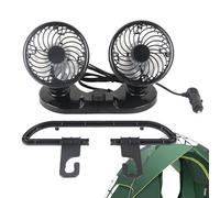 Ventilatore USB a doppia testa, ventola per auto a doppio raffreddamento | Raffreddatore per sedile auto muto | Raffreddatore per sedile auto, ventilatore per sedile posteriore, girevole a 360