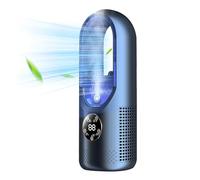 Ventilatore USB multifunzione senza pale, ventilatore di raffreddamento a 6 velocità con funzione timer, ventilatore verticale senza pale con display a LED, a basso rumore, portatile (Blu)
