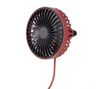 Ventilatore USB per auto con girevole per montaggio a clip a 360 gradi e luce notturna per un'efficace circolazione dell'aria nelle cabine dei veicoli (rosso)