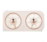 Ventilatore USB pieghevole silenzioso a doppia lama, ricaricabile a 3 velocità, ventilatore da scrivania portatile con raffreddamento regolabile a 360 gradi, per casa, ufficio, viaggi (bianco)
