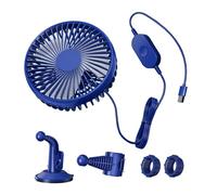 Ventilatore USB regolabile per auto, con rotazione a 360 gradi, base per poggiatesta, clip 3 WindMode per ufficio, camion, casa, auto, camion, tenda ventilatore