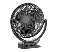 Ventilatore, Ventilatore Pinza, Ventola Della Batteria USB 10000mAh,Ventola Ricaricabile, Ventilatore da Scrivania Silenzioso,3 Velocità, Regolabile 360°, Adatto Per Scrivanie, Auto, Uffici Domestici