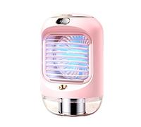 Ventilatore Ventilatori portatili ricaricabili da campeggio for condizionatore d'aria domestico Mini USB Ricaricabile elettrico Supporto in piedi Comfort Raffreddamento Silenzioso(Pink 2000mAh)