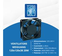 VENTILATORE VENTOLA ASSIALE DA RAFFREDDAMENTO PER STUFA CON PELLET FRIGORIFERO