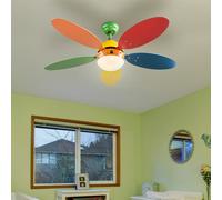 Ventilatore Ventola Plafoniera Bambini Schlafzimmerlampe Vor-Rücklauf Colorato