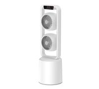 Ventilatore verticale con telecomando Ventilatore a doppia testa 30dB Oscillazione 350° 4 Velocità Regolabili Timer 4H Camera da Letto, Salotto o Ufficio(Battery electric)