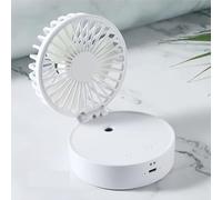 Ventilatore verticale pieghevole 3 in 1, bianco, 5000 mAh, piccolo ventilatore, rotazione di 110° verso l'alto e verso il basso, lampada colorata resistente all'umidità da 19 ml. Compatibile con lo st