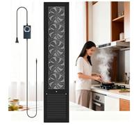 Ventilatore verticale retrattile da finestra da 18 cm, ventilatore di scarico in metallo impermeabile per finestre a battente, velocità del vento regolabile, flusso d'aria per bagno/officina, nero 11