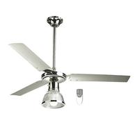 Zephir ZFS3121X Ventilatore da Soffitto in Metallo con Lampada, Argento