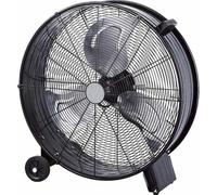 Zephir - ZDM60CM Ventilatore Industriale da Terra Professionale con Ruote Struttura Interamente in Metallo Superpotente Pala 60 cm Gabbia 3 velocità selezionabili Motore da 180W, Nero