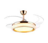 Ventilatori a soffitto Invisibili con luci Modern Reversible Quiet Ceiling Fans Propeller Ventilatore a soffitto con Controllo a Parete e Telecomando aggiuntivo