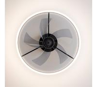 Cecotec Ventilatore da Soffitto con Luce EnergySilence LampAero 650 FlowLight. Luce Anulare a LED, 20 W, Diametro 55 cm, Telecomando, Timer Fino a 8 Ore, 3 Velocità, 5 Pale, Estate/Inverno