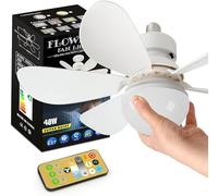 Ventilatori da soffitto con luci a LED e telecomando 16,5" con regolazione del vento a 3 velocità, ventilatori a vite con base E26, da soffitto a 3 colori con presa dimmerabile per la casa (30, Watt)