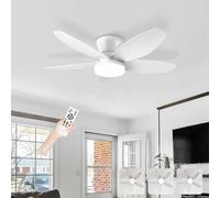 Ventilatori da soffitto con luci e telecomando, luci a LED per camera da letto, ventilatore da soffitto silenzioso a 5 pale per interni, motore DC reversibile a 6 velocità dimmerabile con timer per