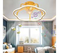 Ventilatori da soffitto con luci e telecomando per la cameretta dei bambini, lampade da soffitto moderne per la camera da letto, luce da soffitto silenziosa e reversibile, dimmerabile, 6 velocità, 3