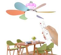Ventilatori da soffitto con luci remote e ventilatori da soffitto intelligenti con luci - Ventilatore da soffitto a LED silenzioso - 3 velocità E27 Vis bouch