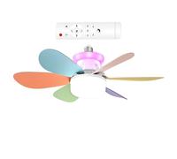 Ventilatori Da Soffitto Intelligenti Con Luci - Ventilatore Da Soffitto Montaggio RGB | Illuminazione E Regolazione Del Colore Neglabile | Basso Profilo Con Silenzio Reversibile | 3 Velocità E27