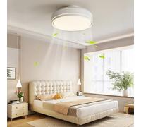 Ventilatori da soffitto moderni senza lama con luci e telecomando per camera da letto studio soggiorno ufficio Ventilatore da soffitto rotondo bianco senza palette