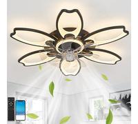 Ventilatori/luci premium da 118 W, ventilatori da soffitto con telecomando, ventilatore da soffitto a forma di fiore, design silenzioso e regolabile, lampadari da soffitto per camere da letto e sogg