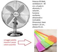 Ventilatore Niklas Newage ACCIAIO DA TAVOLO - Potenza 50 Watt - 3 velocità