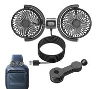 Ventilatori Per Auto Per Sedile Posteriore - Ventilatore USB A Doppia Testa Portatile | Ventilatore Di Poggiatesta Rotativo A 360 Gradi Per Animali Domestici Per Bambini | Circolatore D'aria Di