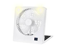 Ventilatori solari per esterni, ventilatore portatile con pannello solare, alimentato a batteria, 3 velocità, pieghevole, con luci LED, attrezzatura di sopravvivenza per interruzioni di corrente