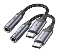 VENTION 2Pcs Adattatore audio da USB-C a 3,5 mm, tipo C a jack per cuffie, cavo da AUX a USB C per iPhone17 16 15 Pro Max (24 bit/96 kHZ)
