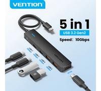 Vention 5 in 1 USB 3.2 HUB 10 Gbps Splitter Espansione USB A Tipo C HUB Adattatore multiporta per MacBook iPad Xiaomi Samsung Laptop