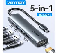 Vention 5 in 1 USB C Hub 4K HDMI USB HUB Adattatore multiporta da 100 W per MacBook Pro/Air Laptop iPhone 16 15 Docking station USB 3.0
