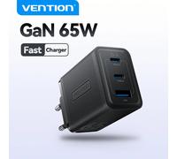 Vention 65W GaN Caricatore Tipo C Carica rapida 4.0 3.0 Caricatore USB per iPhone 15 14 13 12 Pro Max Caricatore rapido per laptop Carica PD