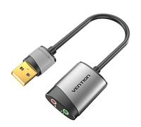 Vention Adattatore audio esterno per scheda audio da 3,5 mm, adatto per Windows e MAC, convertitore USB 3.5 senza unità per computer portatile PS4 (auricolare+microfono)