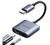VENTION Adattatore Audio USB-C a 3.5mm con Ricarica Rapida PD 60W, [Plug and Play] Adattatore Dongle Cavo Aux USB-C a Jack Cuffie 32bit/384kHz per iPhone 17 16 15 Pro Max
