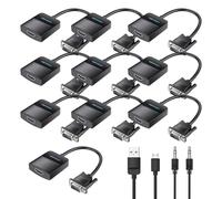 VENTION Adattatore da VGA a HDMI, confezione da 10, 1080p, convertitore VGA con cavo audio (1,5 m), da maschio a femmina per PC, monitor HDTV (nota: solo da VGA a HDMI, non bidirezionale)